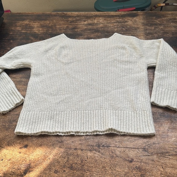 Womens Shimmer Raglan Long Sleeve Ballet Neck Rib Metallic Sweater M  wool blend - Picture 7 of 12